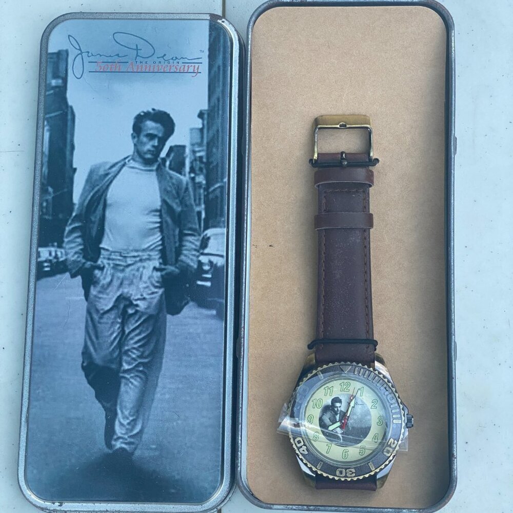 NEW Vintage 2004 Limited Edition 50th Anniversary James Dean Watch Silver Tone